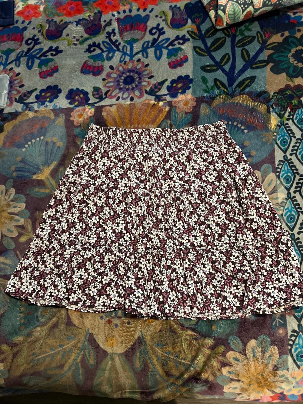 Market & Spruce Floral Tiered Mini Skirt XL